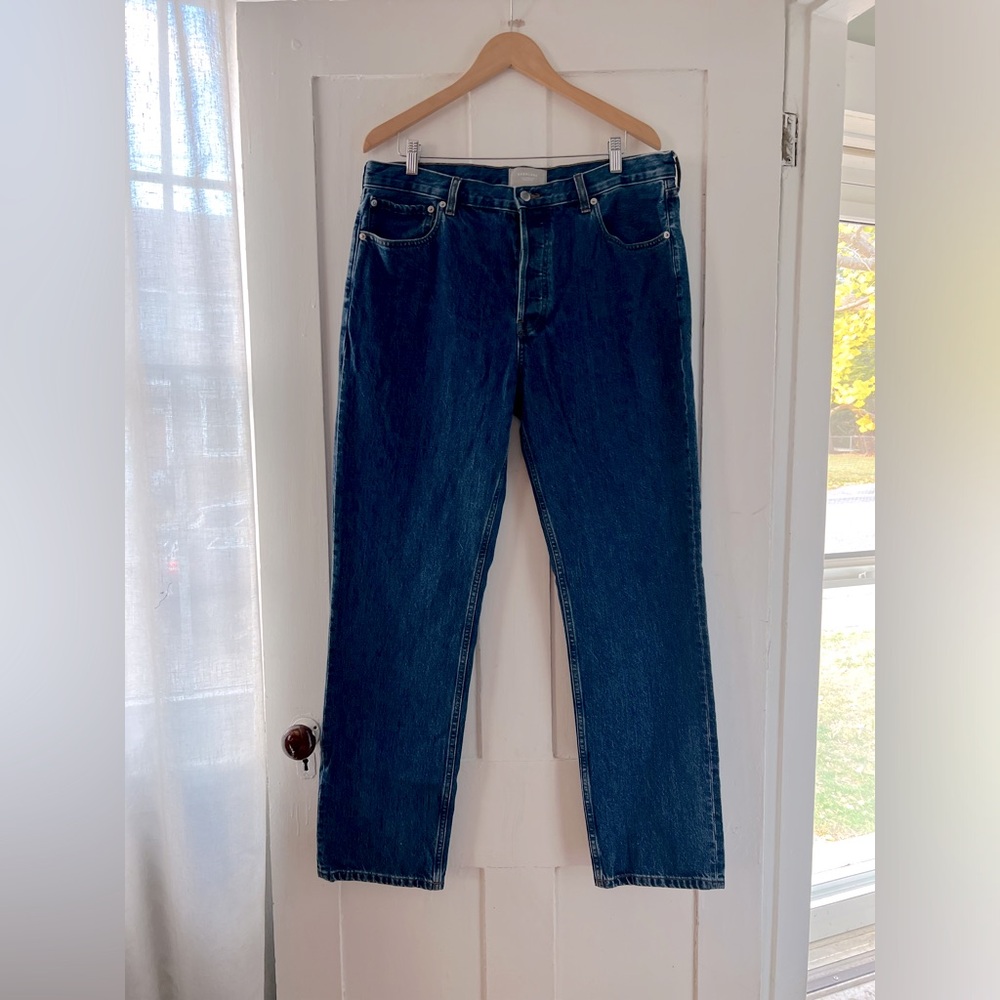 Everlane The Everybody Straight Leg Jean Color Worn In Blue Women 33 Brand E10